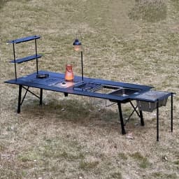 Tryhomy  Camping IGT Table IGT 6 Unit Table Outdoor Portable Aluminum Alloy Ultralight Fold Camp Desk BBQ Picnic IGT Large Table