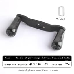 Kawa Fishing Reel Handle Carbon Fiber Knob Add Thickness Length 110mm 48.5g/pc Suit D/Ab/Shi Casting Reels DIY Tackles Accessory