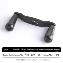Kawa Fishing Reel Handle Carbon Fiber Knob Add Thickness Length 110mm 48.5g/pc Suit D/Ab/Shi Casting Reels DIY Tackles Accessory