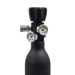 HP Compressed Air CO2 Cylinder Bottle DIN Valve Fill Station Adapter 4500psi/300bar Dual Gauge, Charging, Refill, M18*1.5, 5/8