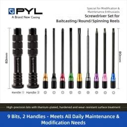 PYL 9+2 Fishing Reel Screwdriver Set - Professional Repair Tool for Shimano, Daiwa & Abu Baitcasting/Casting/Spinning Reels