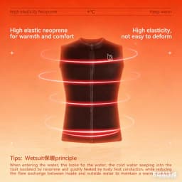 3MM Men Women Sleeveless Wetsuit Top No Hood Neoprene Thermal Vest for Scuba Diving Surfing Kayaking Swimming Water Sports