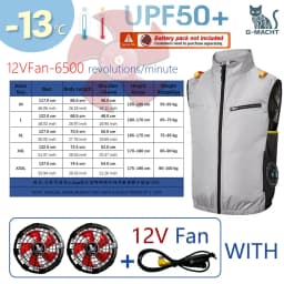 Cooling Fan Air Condition Clothing, Lightweight Sun Protection Windbreaker Vest, Outdoor Sports Fishing Work Jacket for Men Wome