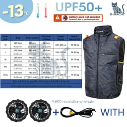 Cooling Fan Air Condition Clothing, Lightweight Sun Protection Windbreaker Vest, Outdoor Sports Fishing Work Jacket for Men Wome