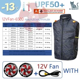 Cooling Fan Air Condition Clothing, Lightweight Sun Protection Windbreaker Vest, Outdoor Sports Fishing Work Jacket for Men Wome