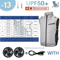 Cooling Fan Air Condition Clothing, Lightweight Sun Protection Windbreaker Vest, Outdoor Sports Fishing Work Jacket for Men Wome
