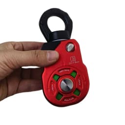 36KN Rotating Single Pulley for Rock Climbing Zip Lining Canyoneering Side Plate Loading Pulley Climbing Rope Access Equipment