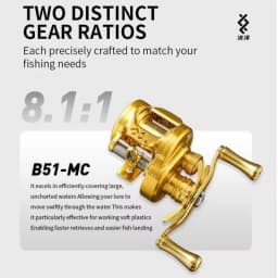 LOONGZE Airlite NEW B50/51MC BFS Baitcasting Reel All-Metal Baitcast Reel with 8.1:1 Gear Ratio Ultra-Light Finesse Fishing