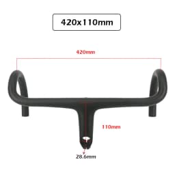 Newest Road Bike Matt UD Full Carbon Fiber Handlebar And Stem Integrated Round Tube 380-440*80-120mm with Stents 265g