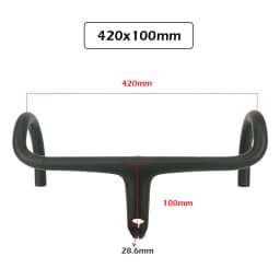 Newest Road Bike Matt UD Full Carbon Fiber Handlebar And Stem Integrated Round Tube 380-440*80-120mm with Stents 265g