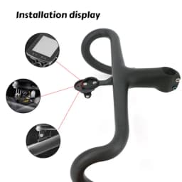 Newest Road Bike Matt UD Full Carbon Fiber Handlebar And Stem Integrated Round Tube 380-440*80-120mm with Stents 265g