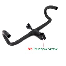 Newest Road Bike Matt UD Full Carbon Fiber Handlebar And Stem Integrated Round Tube 380-440*80-120mm with Stents 265g