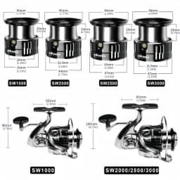 Okuma Original Seamless Spinning Wheel Fishing Wheel, Optional Models 1000-7000, Equipped with Polarized Fishing Goggles