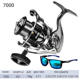 Okuma Original Seamless Spinning Wheel Fishing Wheel, Optional Models 1000-7000, Equipped with Polarized Fishing Goggles