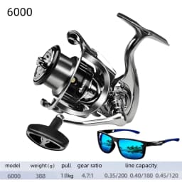 Okuma Original Seamless Spinning Wheel Fishing Wheel, Optional Models 1000-7000, Equipped with Polarized Fishing Goggles