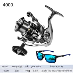 Okuma Original Seamless Spinning Wheel Fishing Wheel, Optional Models 1000-7000, Equipped with Polarized Fishing Goggles