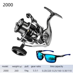 Okuma Original Seamless Spinning Wheel Fishing Wheel, Optional Models 1000-7000, Equipped with Polarized Fishing Goggles