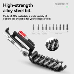 ROCKBROS Portable Folding Bicycle Repair Ratchet Wrench Set - All-in-One Bike Repair Kit with Hex Keys Tire Levers for Road/MTB
