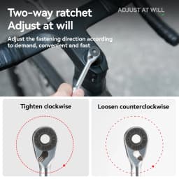 ROCKBROS Portable Folding Bicycle Repair Ratchet Wrench Set - All-in-One Bike Repair Kit with Hex Keys Tire Levers for Road/MTB