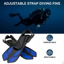 XIAOTREE Adjustable Buckle Diving Fins, Short Silicone Diving Shoes, Suitable for Adults for.Water sports Travel