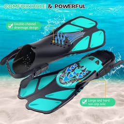 XIAOTREE Adjustable Buckle Diving Fins, Short Silicone Diving Shoes, Suitable for Adults for.Water sports Travel