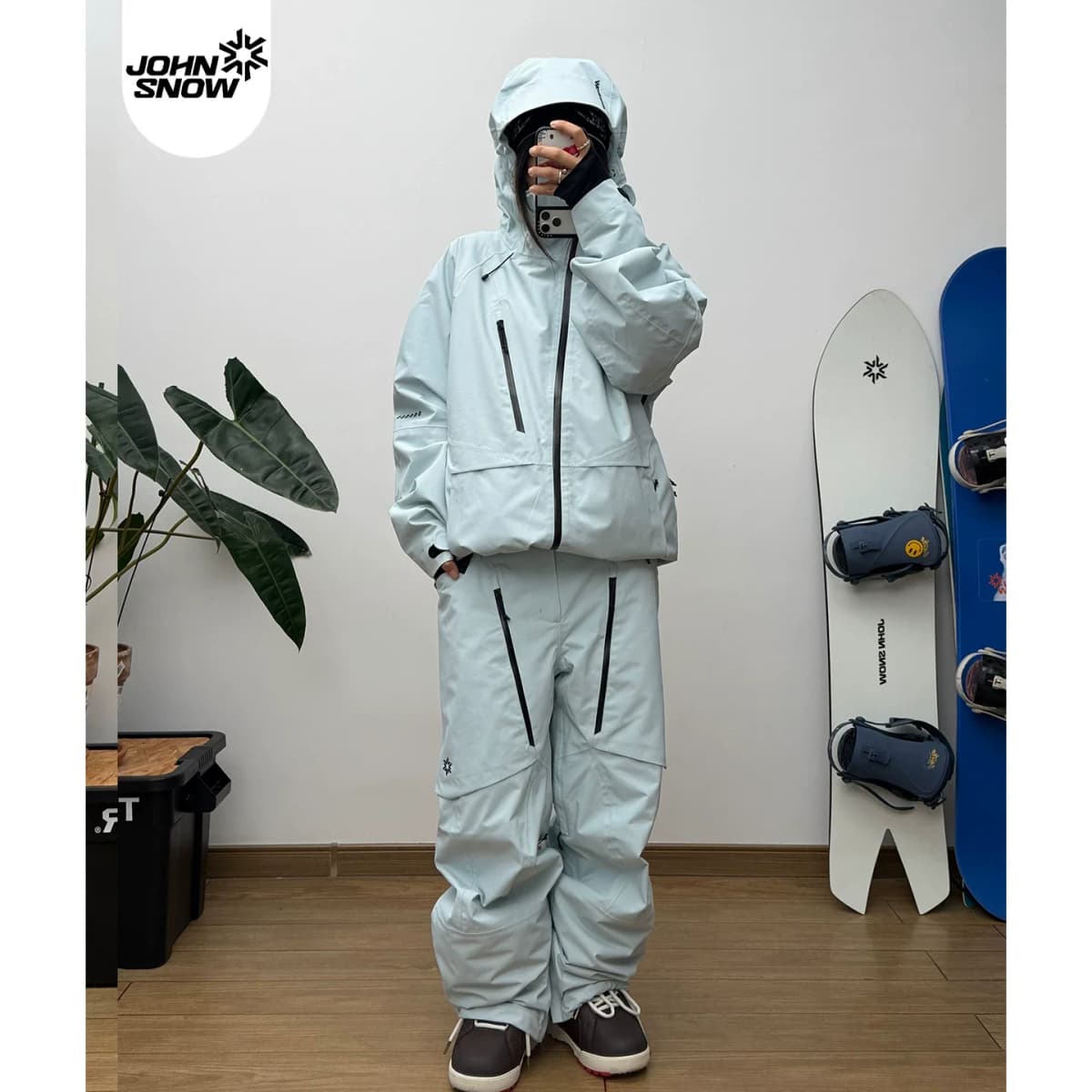 2026 John Snow Ski Jacket & Pants Set for Men Women, Professional Waterproof Windproof Snowboard Suit with Fully Taped Seams