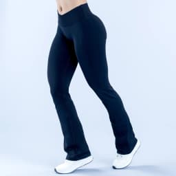Women's Seamless Flare Leggings, V-Waist Tummy Control Yoga Pants, High Waist Butt Lifting Workout Leggings,  Nylon Activewear