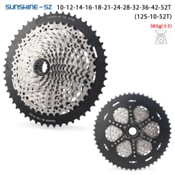SUNSHINE 12-Speed MS Mountain Bike Cassette Freewheel Steel 12-Speed 10-50T 10-52T Compatible with M7100