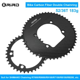 RIRO Carbon Chainring 110BCD Road Bike Chainring 50/34 52/36 53/39 54/40T 11/12S for Shimano R7000 R8000 R9100 R7100 R8100 R9200
