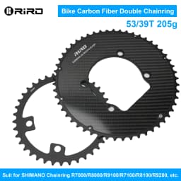 RIRO Carbon Chainring 110BCD Road Bike Chainring 50/34 52/36 53/39 54/40T 11/12S for Shimano R7000 R8000 R9100 R7100 R8100 R9200