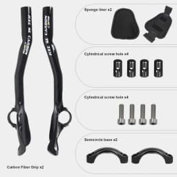 TT Aero Bars Carbon Bicycle Handlebar Arm Rest Bar TT Handlebar Triathlon Extender Clip On Aerobar 31.8mm for Road Bike Cycling