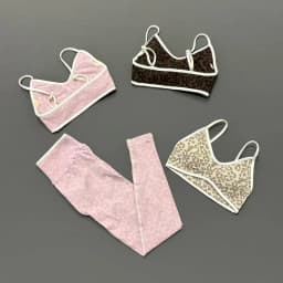 Women 2Pcs Leopard Print Workout Set Contrast Trim Thin Strap Bra & High Waist Tummy Control Leggings Breathable Yoga Outfit