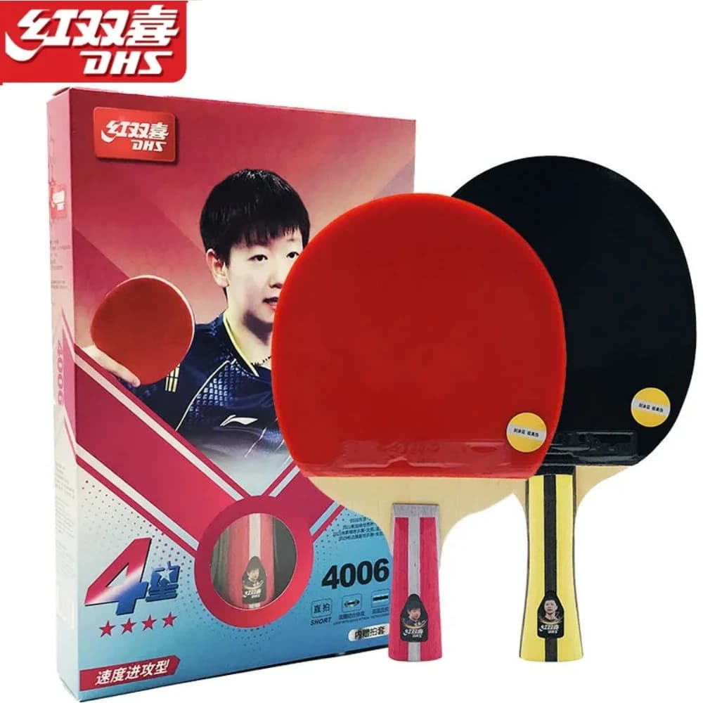 Professional DHS 4002 FL/4006 CS Table Tennis Racket With Hurricane 3 Rubber Original 7 Ply Pure Wood Ping Pong Racket