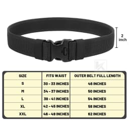 KRYDEX 2 Inch Tactical Duty Law Enforcement Officer Outer Belt with 4 Belt Keepers Waistband for Outdoor Sport Hunting Gear