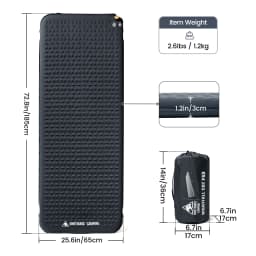 OneTigris NIGHTFALL Self-Inflating Cot Pad Memory Foam Foldable Sleeping Pad for Camping Cot Compact for Car Camping Overlanding