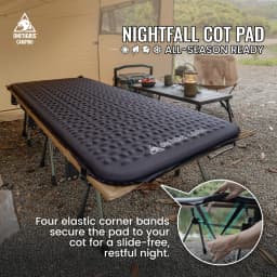 OneTigris NIGHTFALL Self-Inflating Cot Pad Memory Foam Foldable Sleeping Pad for Camping Cot Compact for Car Camping Overlanding