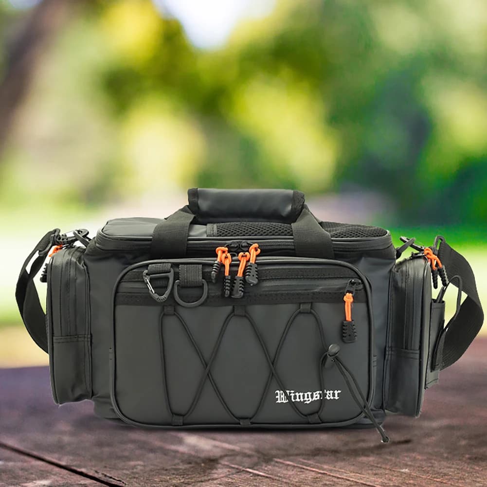 Fishing Tool Pouch Large-capacity Fishing Tackle Boxes Multi-pocket Crossbody Bag Scratchproof Wear-resistant for Outdoor Hiking