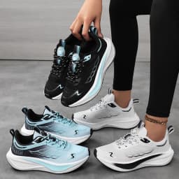 New Women's Mesh Breathable Casual Sports Shoes Running Shock Absorption Heightening Shoes Soft Sole Comfortable Korean Travel S