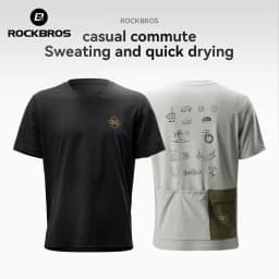 ROCKBROS Summer Cycling Jersey Elastic Quick Dry Breathable Short Sleeve T-Shirt Men Women Cycling Clothing Daily Casual Wear