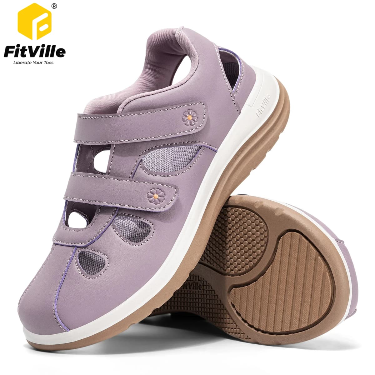 FitVille Women's Summer Sandals Wide Beach Sandal Comfort Walking Diabetic Shoes for Women Arch Support Slippers Swollen Feet