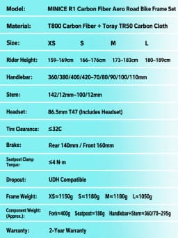Minice Aerodynamic EPS Molded Carbon Frame Disc Brake Max 700*32C AERO Road Bicycle Frameset BSA Full Internal Cable Handlebar DI2 Mechanical
