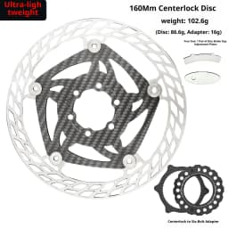 Ultra Light Carbon Fiber Bicycle Disc Brake Rotor 140mm 160mm 180mm 6-Bolt Center Lock Floating Brake Disc Stainless Steel Heat