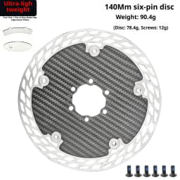 Ultra Light Carbon Fiber Bicycle Disc Brake Rotor 140mm 160mm 180mm 6-Bolt Center Lock Floating Brake Disc Stainless Steel Heat