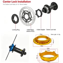 Ultra Light Carbon Fiber Bicycle Disc Brake Rotor 140mm 160mm 180mm 6-Bolt Center Lock Floating Brake Disc Stainless Steel Heat