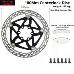 Ultra Light Carbon Fiber Bicycle Disc Brake Rotor 140mm 160mm 180mm 6-Bolt Center Lock Floating Brake Disc Stainless Steel Heat