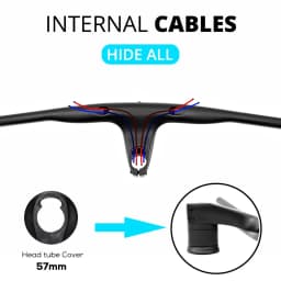 RACE Full Internal cable Integrated MTB Handlebar,-17° Integrated Cockpit,Carbon Fibre XC Cross Bike Handlebar With Spacers