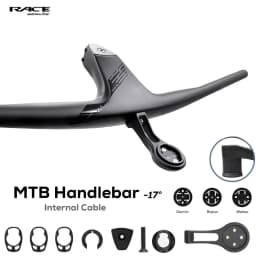 RACE Full Internal cable Integrated MTB Handlebar,-17° Integrated Cockpit,Carbon Fibre XC Cross Bike Handlebar With Spacers