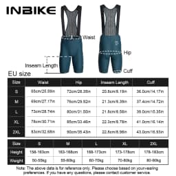 INBIKE Men's Bib Shorts Summer Professional Cycling Suspenders Shorts Bike Riding Underwear Breathable Comfortable Cycling Gear