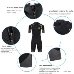 ZCCO Men's Wetsuits 1.5/3mm Premium Neoprene Back Zip Shorty Dive Skin for Spearfishing Snorkel Surf Canoeing Scuba Diving Suits