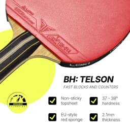 LOKI Professional Table Tennis Racket Basalt Carbon Blade with LOKI Prenium Rubber Pre-made Ping Pong Racket Paddle with Case